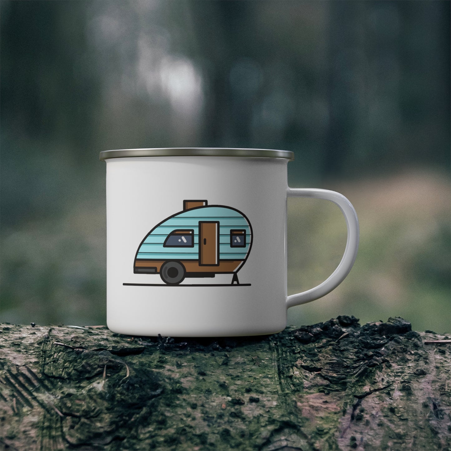 Teardrop Camper Enamel Camping Mug