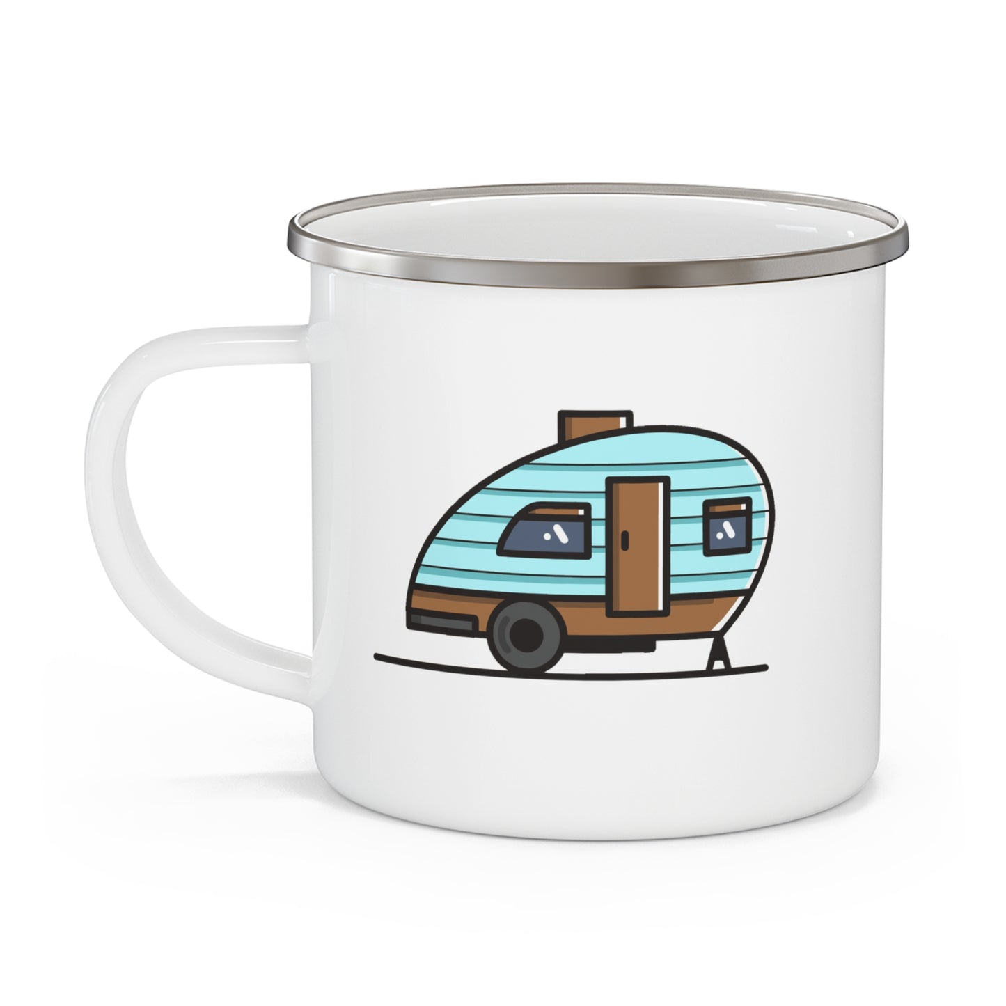Teardrop Camper Enamel Camping Mug