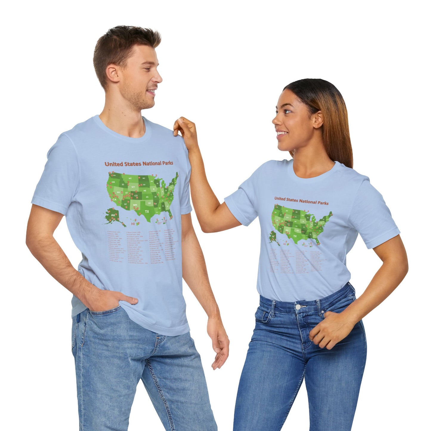 U.S. National Park Map Tee - 7 colors