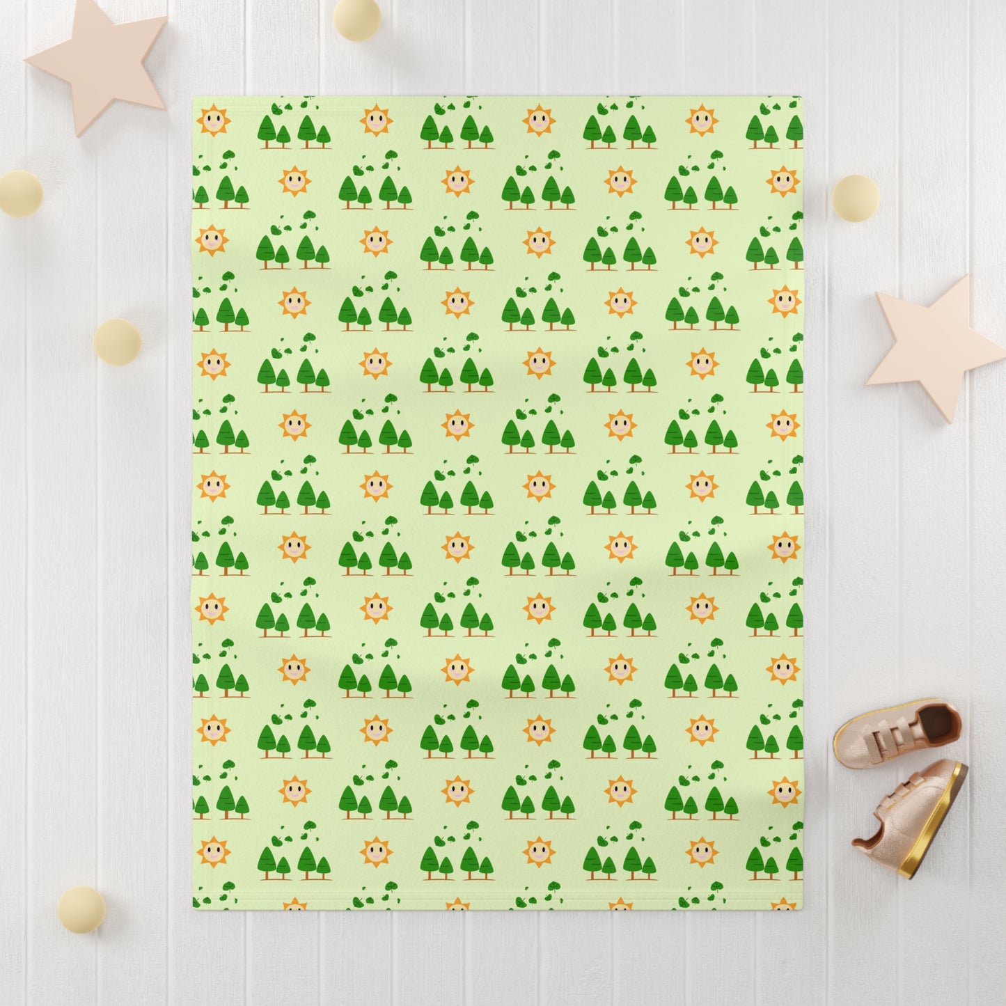 Happy Sunny Forest Soft Fleece Baby Blanket - 30"x40"