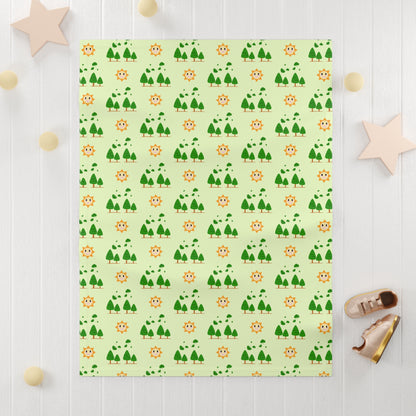 Happy Sunny Forest Soft Fleece Baby Blanket - 30"x40"