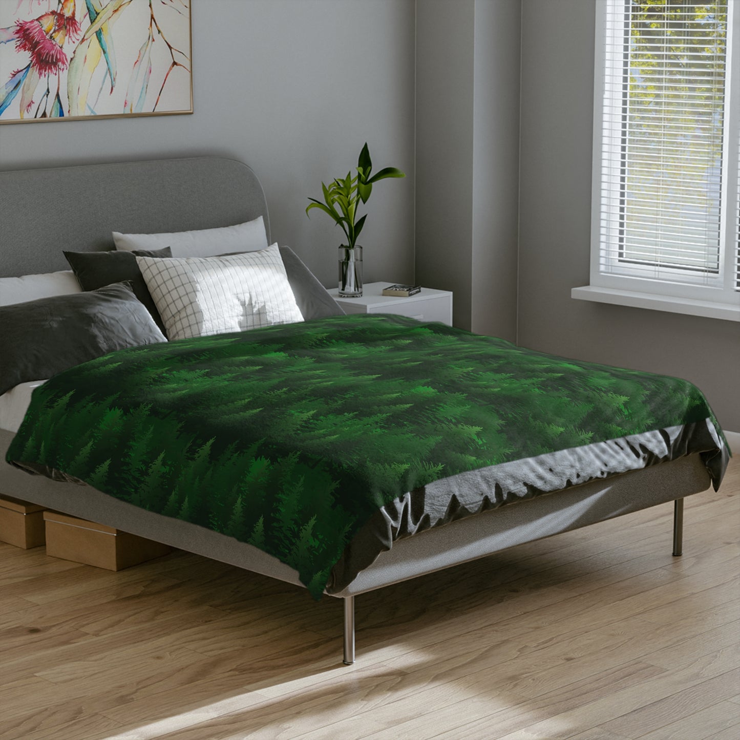 Pine Forest Velveteen Microfiber Blanket - 3 sizes
