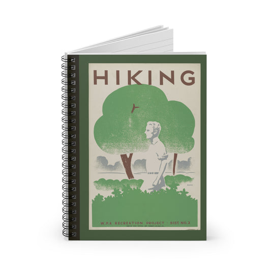 Hiking Vintage Poster Notebook - Ruled Line 6"x8"
