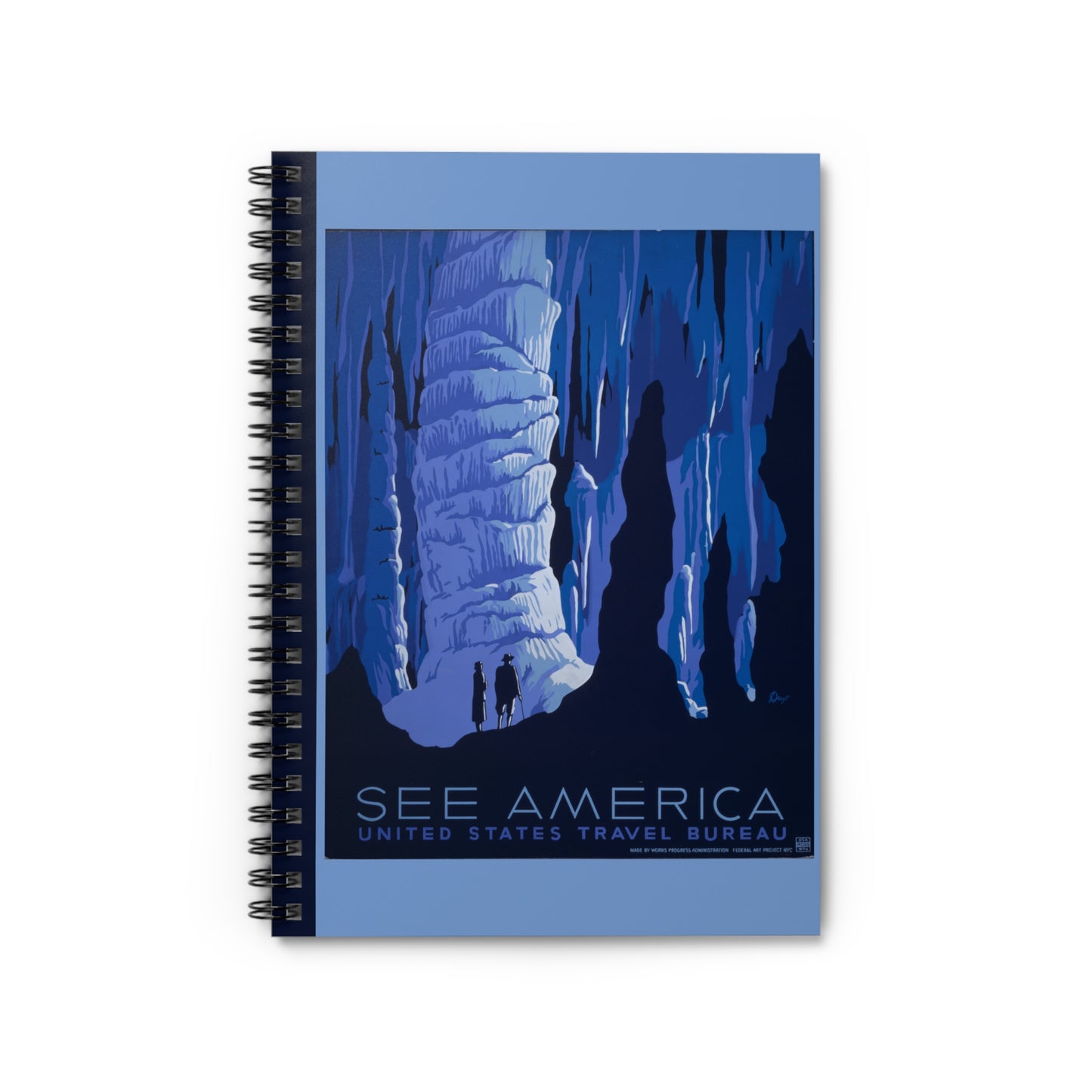 Vintage Poster (caving) Spiral Notebook - Ruled Line 6"x8"