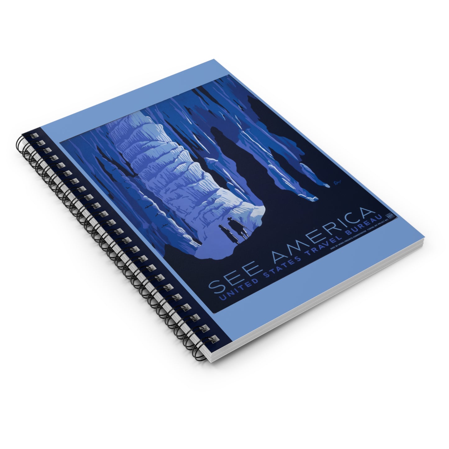 Vintage Poster (caving) Spiral Notebook - Ruled Line 6"x8"