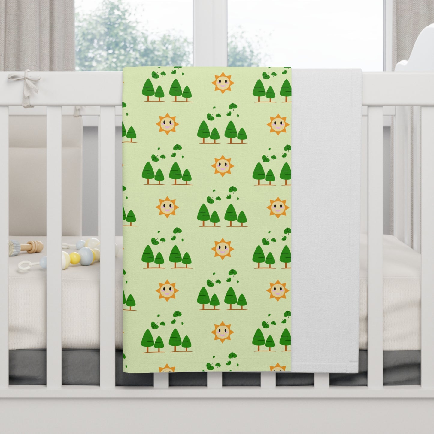 Happy Sunny Forest Soft Fleece Baby Blanket - 30"x40"