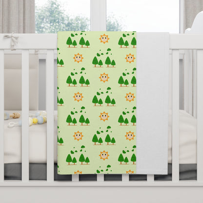 Happy Sunny Forest Soft Fleece Baby Blanket - 30"x40"