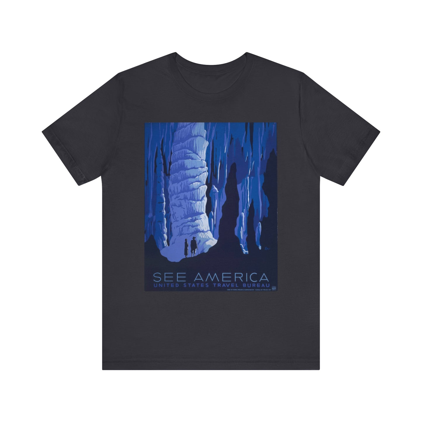 U.S. Travel Bureau Caving Poster Tee - 7 colors