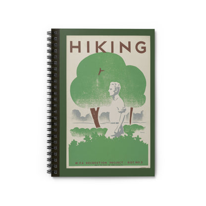 Hiking Vintage Poster Notebook - Ruled Line 6"x8"