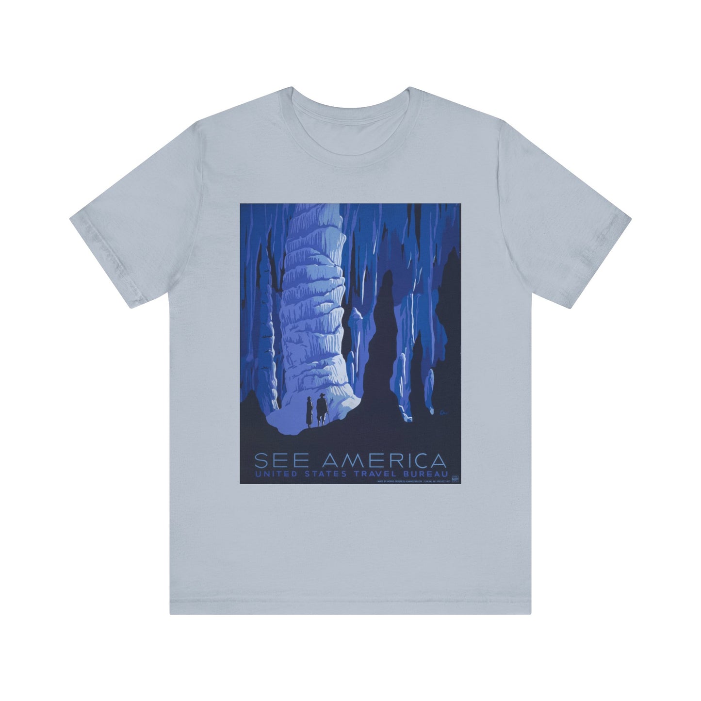 U.S. Travel Bureau Caving Poster Tee - 7 colors