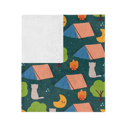 Kitty Camp Velveteen Microfiber Blanket - 3 sizes