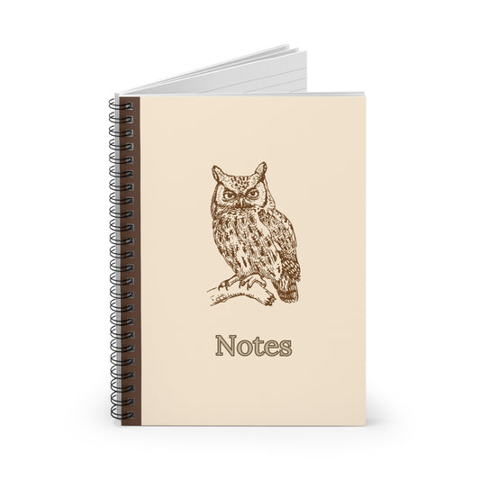 Screech Owl Spiral Notebook - Ruled Line 6"x8"