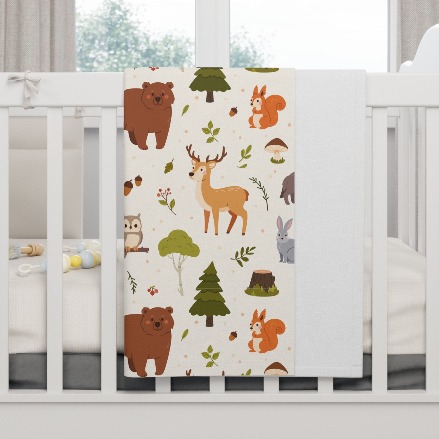 Forest Animal Soft Fleece Baby Blanket - 30"x40"