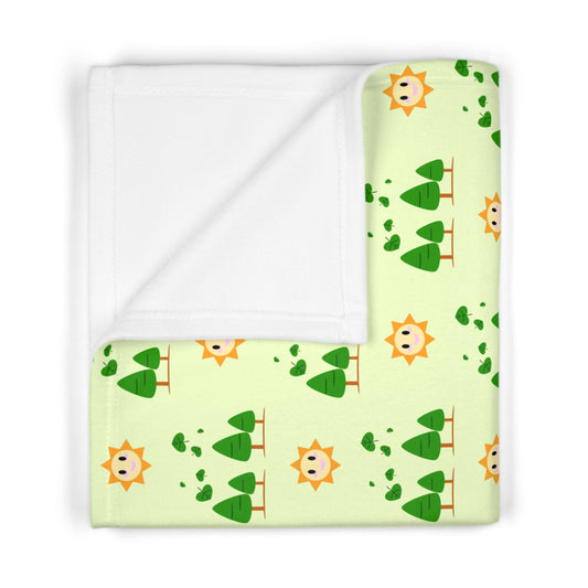 Happy Sunny Forest Soft Fleece Baby Blanket - 30"x40"