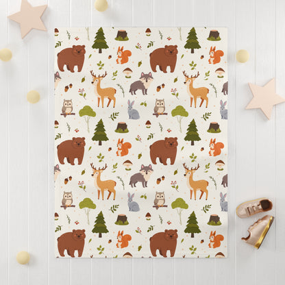 Forest Animal Soft Fleece Baby Blanket - 30"x40"