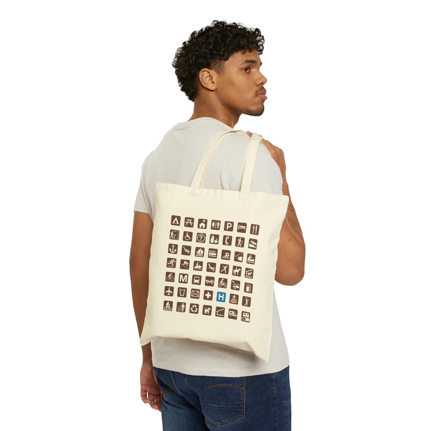 National Park Service Pictographs Cotton Canvas Tote Bag