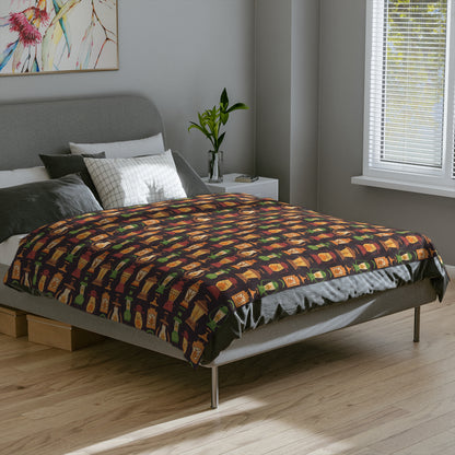 Camping Lantern Velveteen Microfiber Blanket - 3 sizes