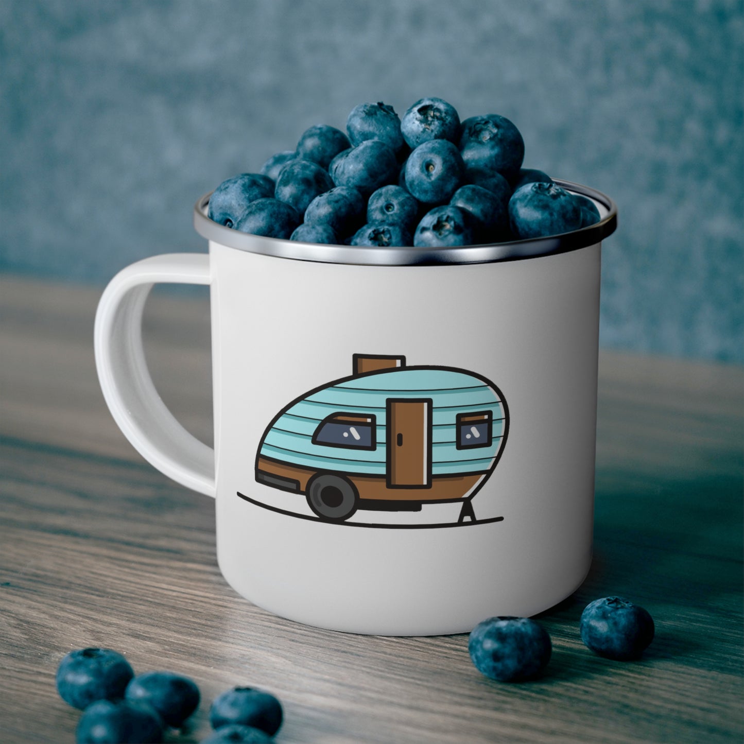 Teardrop Camper Enamel Camping Mug