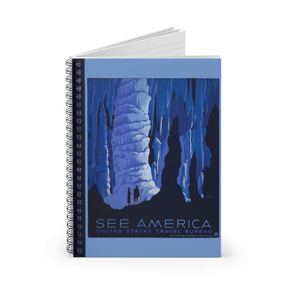 Vintage Poster (caving) Spiral Notebook - Ruled Line 6"x8"